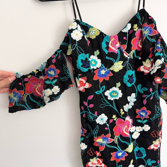 LULUS Black Lace Embroidered Dress - Picture 5 of 6